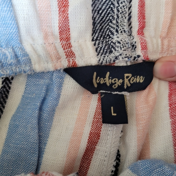 Indigo Rein Linen V-Neck Sleeveless Wide Leg Jumpsuit Size Large - Picture 12 of 16